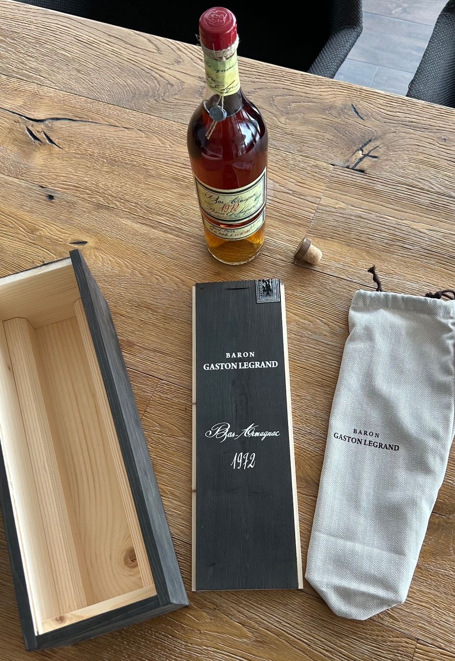 Bevande alcoliche: Bas Armagnac Baron G. Legrand 1972 – Nuovo e nell'imballaggio originale da Hünibach venduto da Chatzestrecker 5