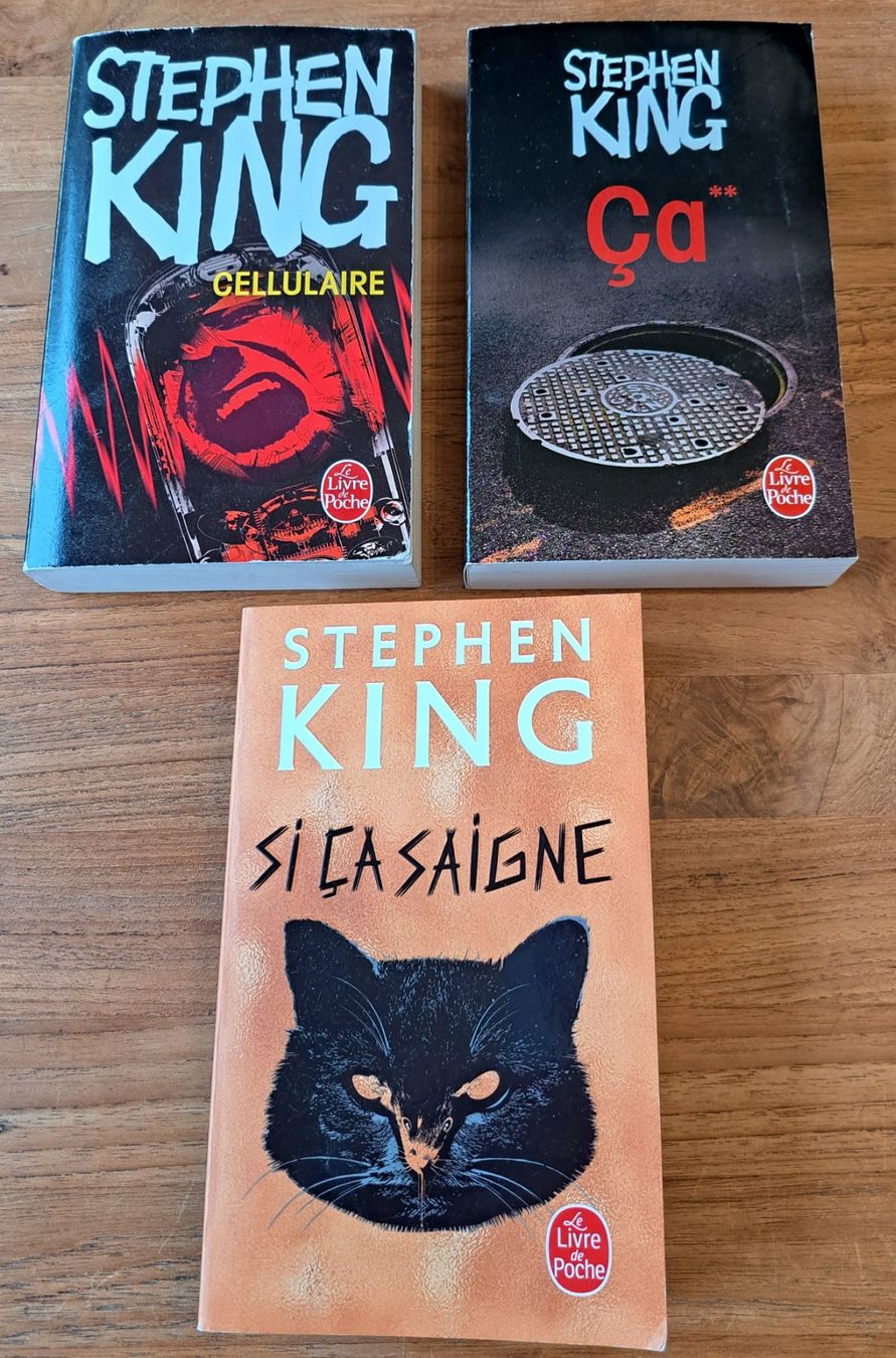 Libri: Stephen King 3 livres Ça / Cellulaire / Si ça saigne – Usato da Biel/Bienne venduto da ESOXMAN