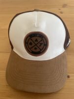 Trucker Cap braun weiss Leder Logo