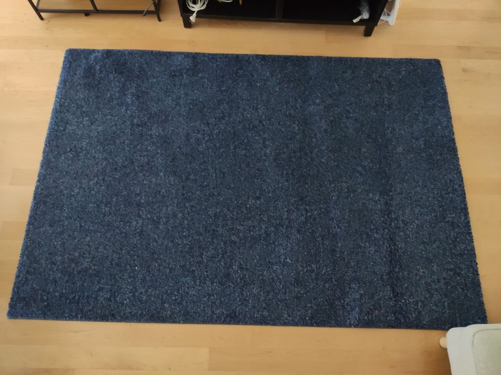 Blauer Teppich inkl. rutschfester Unterlage