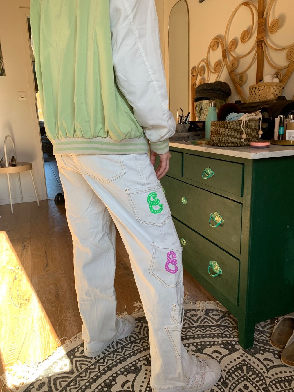 Jeans: Jeans XS blanc avec motifs – Usato da Rochefort venduto da runeii 1