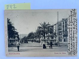 alte Ansichtskarte Barcelona Paseo de Colon, 1901