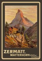 Blechschild-ZERMATT-MATTERHORN 4505 M SC-30 X 40 CM