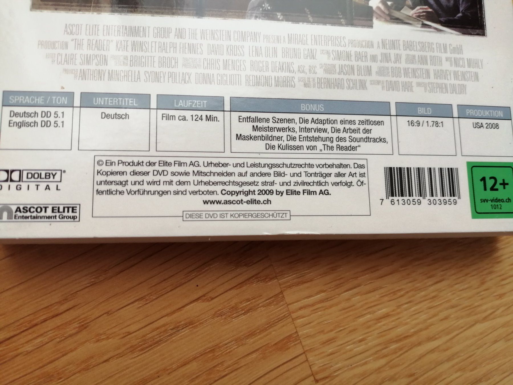 Tous les DVDs: The Reader - Der Vorleser, DVD – D'occasion à Windisch par mer_6cjk 2