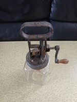 Vintage Buttermaschine/Quirl mit Glasbehälter, 1 Liter