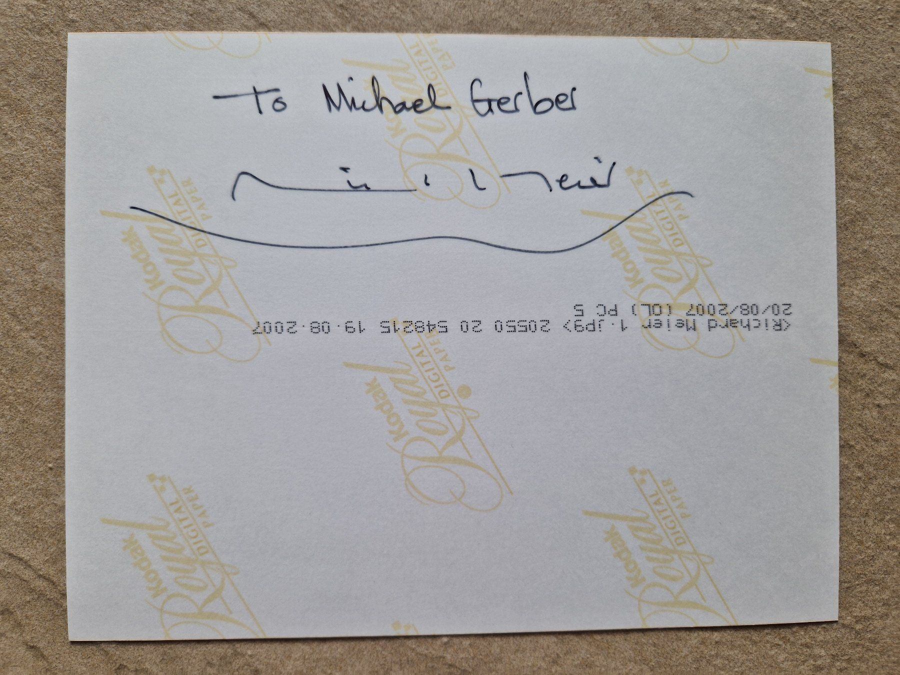 Autografi: Richard Meier - Originalautogramm auf Foto – Usato da Rüegsauschachen venduto da gemibe