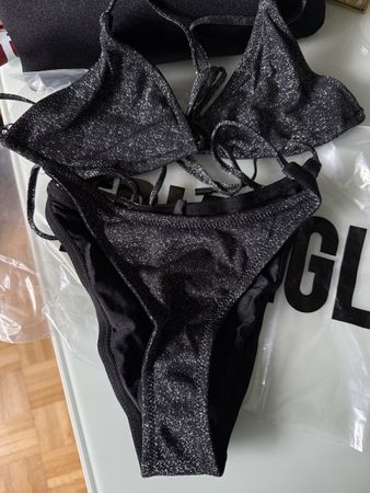 Glitzer Bikini Top & Hose Gr. S mit Necessaire von TRIANGL
