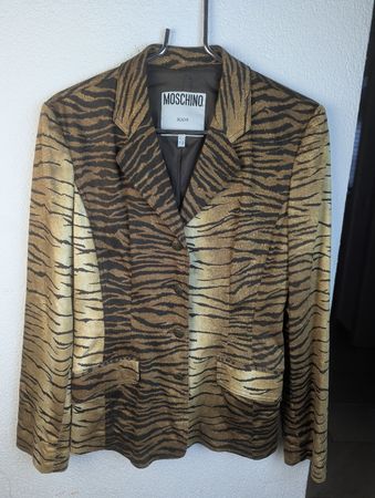 Vintage MOSCHINO JEANS Blazer Tiger/Animal Print - Size 40