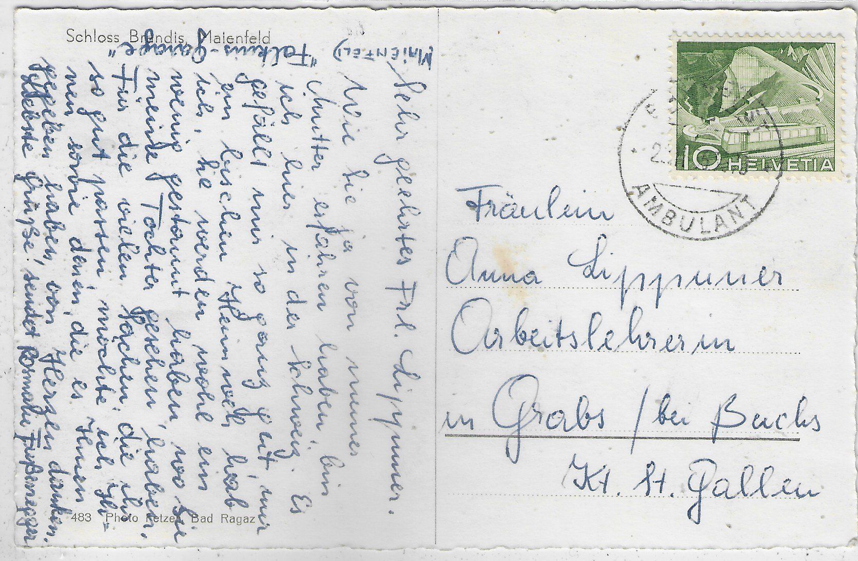 Cartoline postali: Schloss Brandis - Maienfeld – Usato da Ettingen venduto da Kartenplanet 1