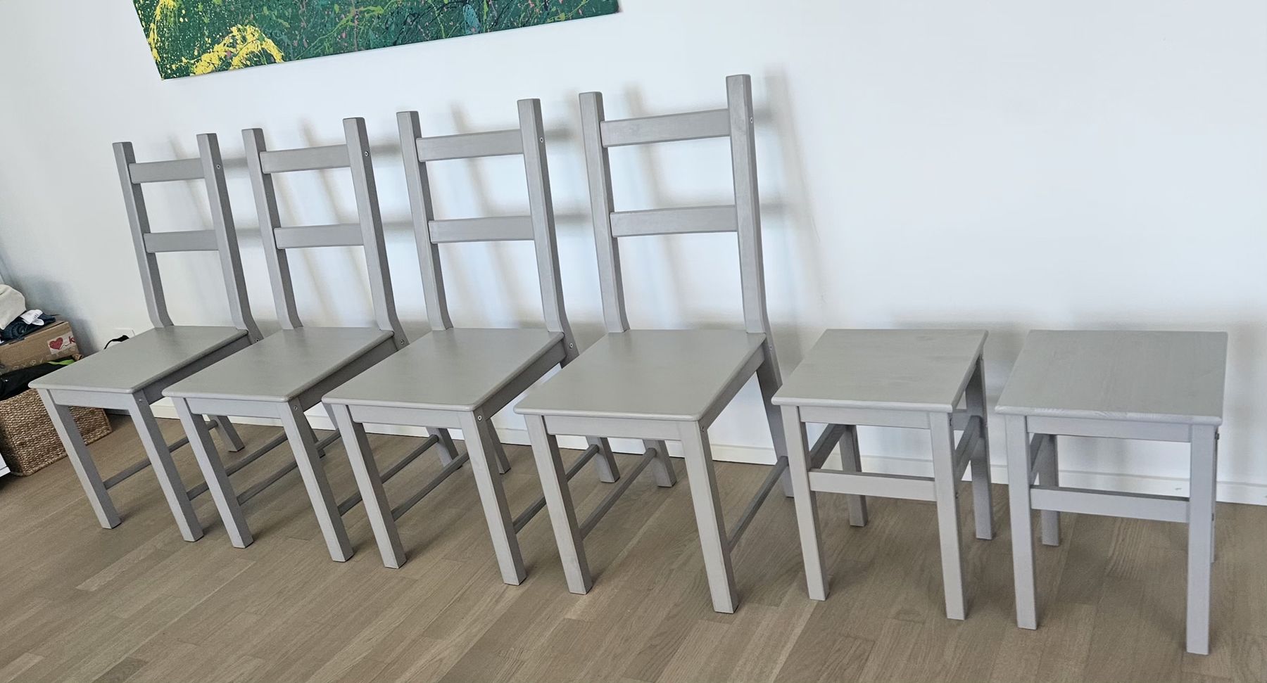 Ikea Sedie: Se4 chaises et 2 tabourets, avec 4 coussins beiges – Nuovo (secondo la descrizione) da Lausanne venduto da ram_tw68 1
