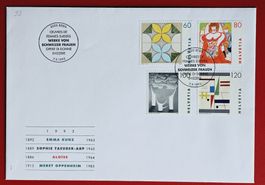 WERBEMARKEN 848 - 851 WERKE VON SCHWEIZER FRAUEN FDC 1993