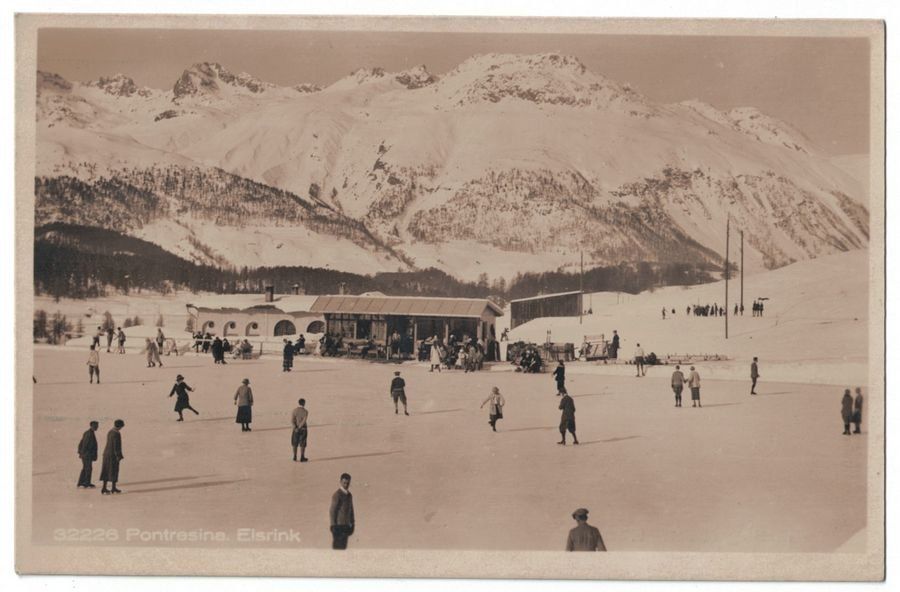 Cartoline postali: Pontresina, Eisrink, um 1925 – Usato da Frauenfeld venduto da POML