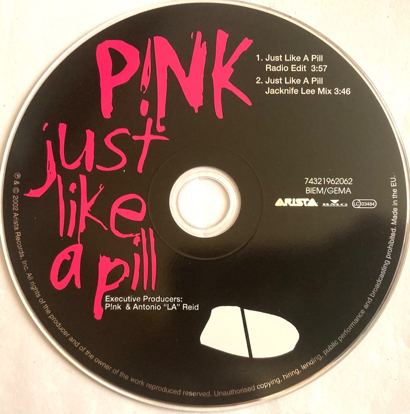 CD: P!NK - JUST LIKE A PILL – Usato da Poliez-Pittet venduto da Newtown-Records 2