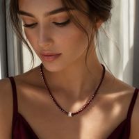 GRANAT Kette Halskette Edelstein Collier 50 cm Halsschmuck