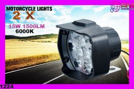 Motorräder 2X 9 Led 15W 1500LM 6000K