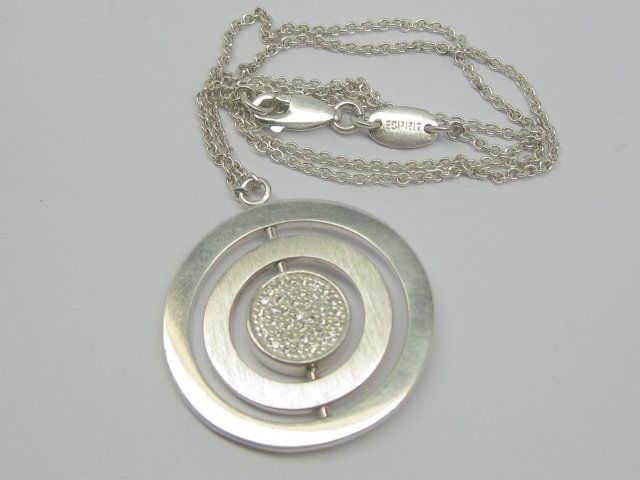 Esprit Ciondoli: Silber Kette Collier 925 Anhänger drehbare Ringe Esprit – Usato da Ermatingen venduto da Decovin 3