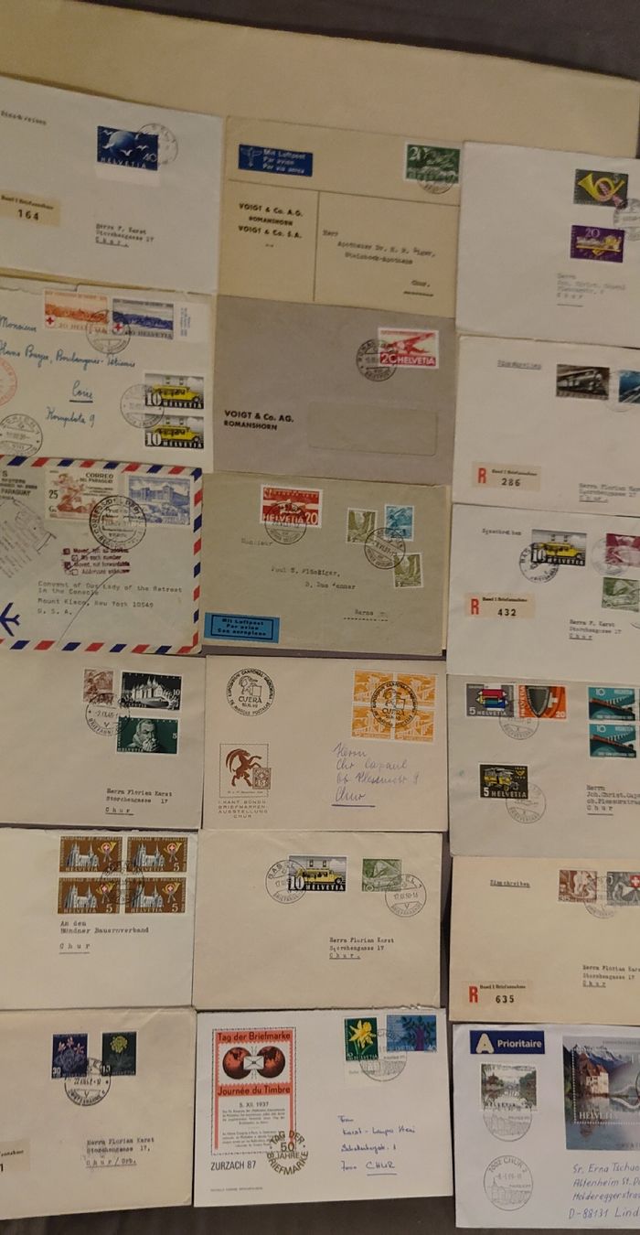 Alle Briefmarken: Luftpostbriefe Einschreibebriefe Schweiz 1xParaguay – Gebraucht aus Gossau SG von mog_2q7f