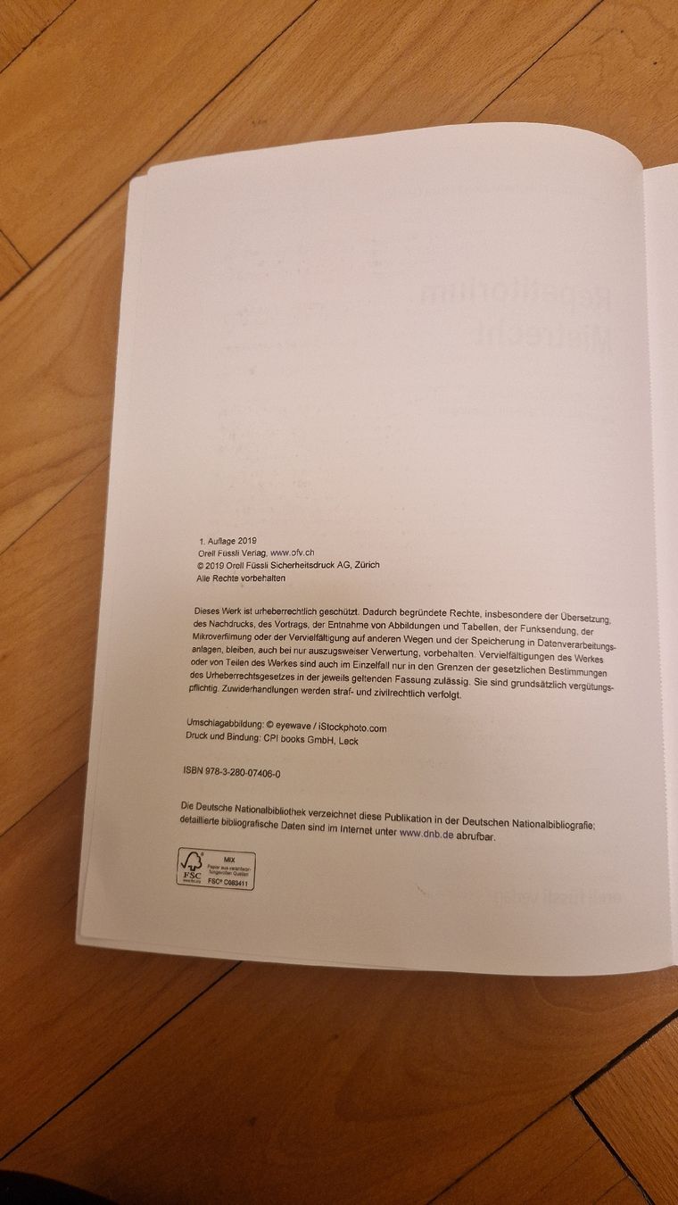 Libri: Repetitorium Mietrecht – Usato da Zürich venduto da mona807 1