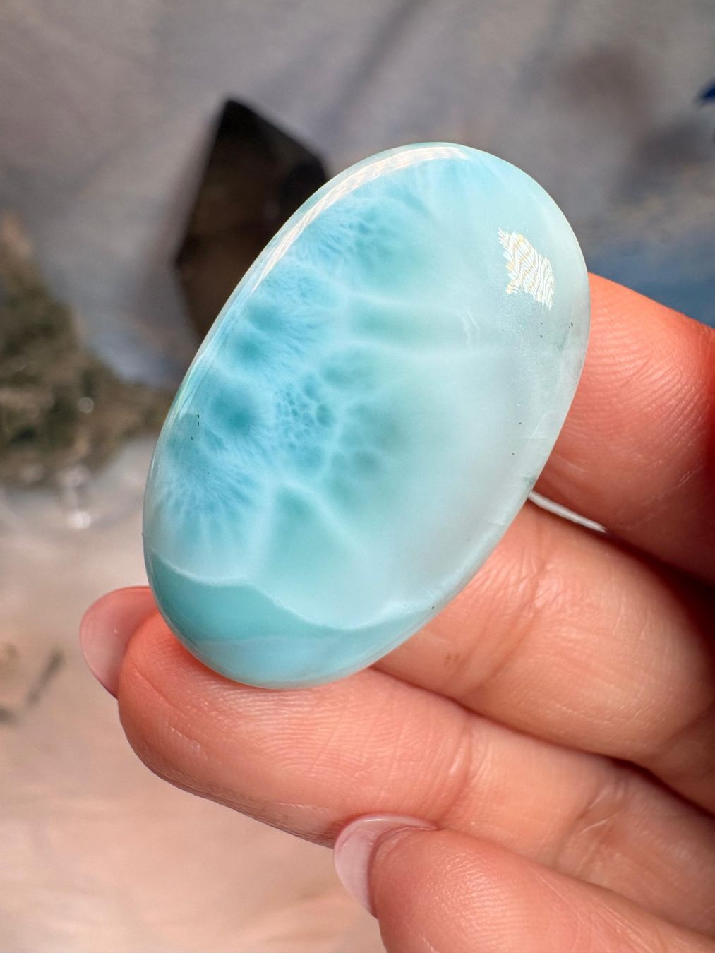 Minerali & Pietre curative: Larimar Cabochon – Nuovo (secondo la descrizione) da Neuheim venduto da m.hald 4