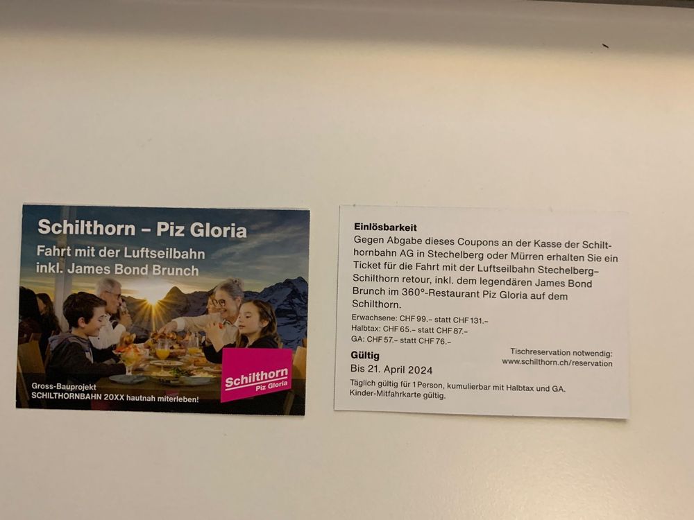 Schilthorn - Fahrt mit Luftseilbahn und Brunch (Neu (gemäss ...