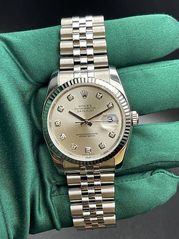 Rolex Uhren: Rolex Datejust 36 Ref. 116234 Jubilee Silver Diamond – Gebraucht aus Lugano von luganotopwatches 6