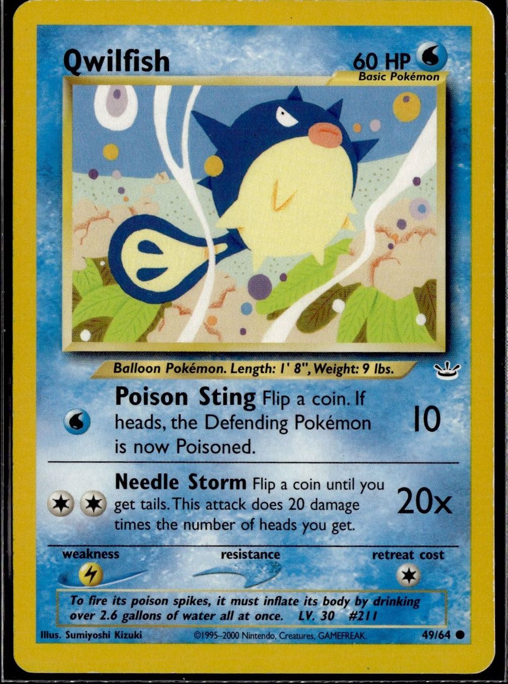 Pokémon Carte collezionabili: Qwilfish 49/64 Neo Revelation – Usato da Zürich venduto da pokemon_cards