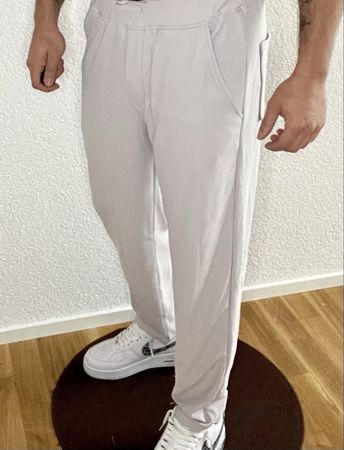 Stylische Herren Jogginghose Gr. M Beige Casual Look