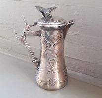 Jugendstil-Kanne versilbert mit Auerhahn (Art Nouveau)