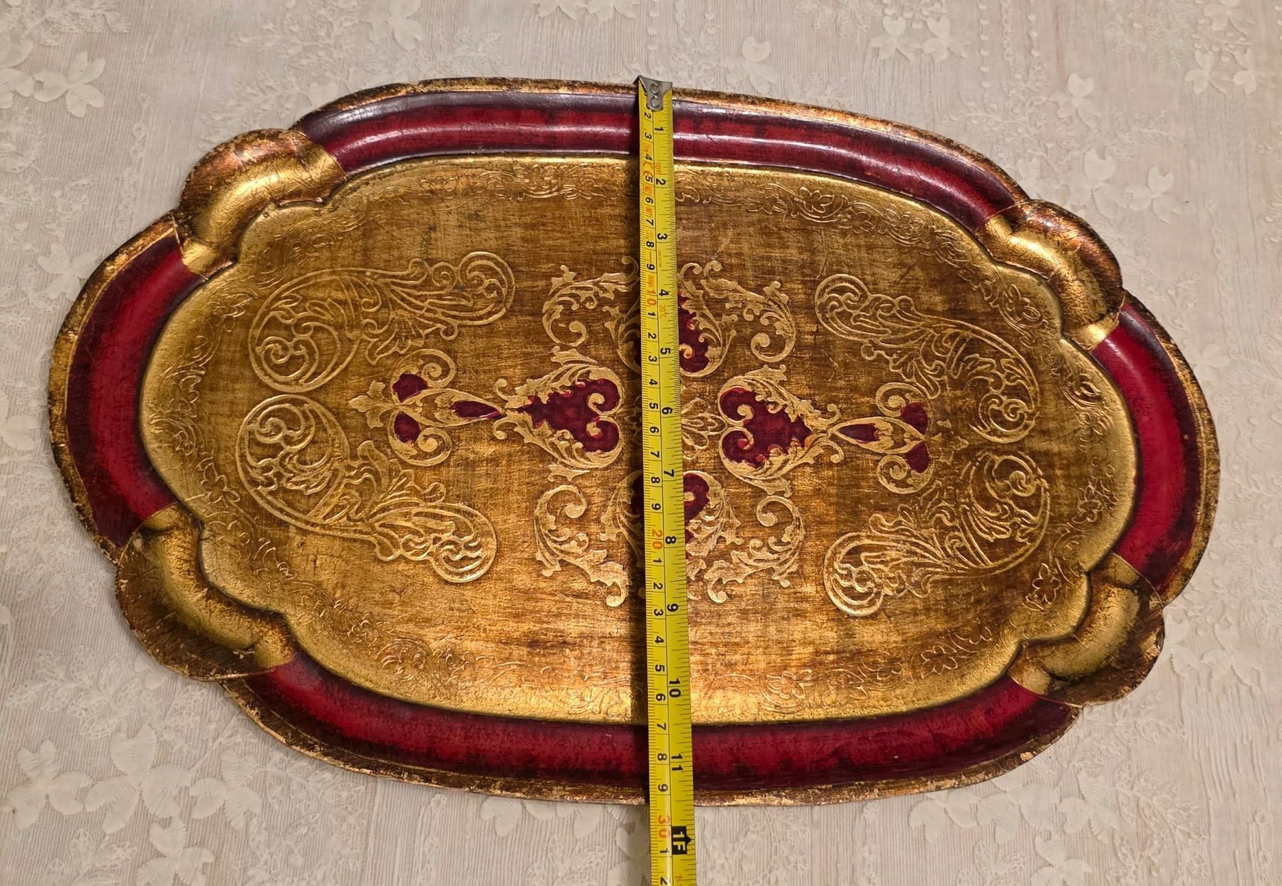 Servierplatten: Serviertablett, Gold, Rot, Vintage Stil – Gebraucht aus Rheinsulz von Dred 5