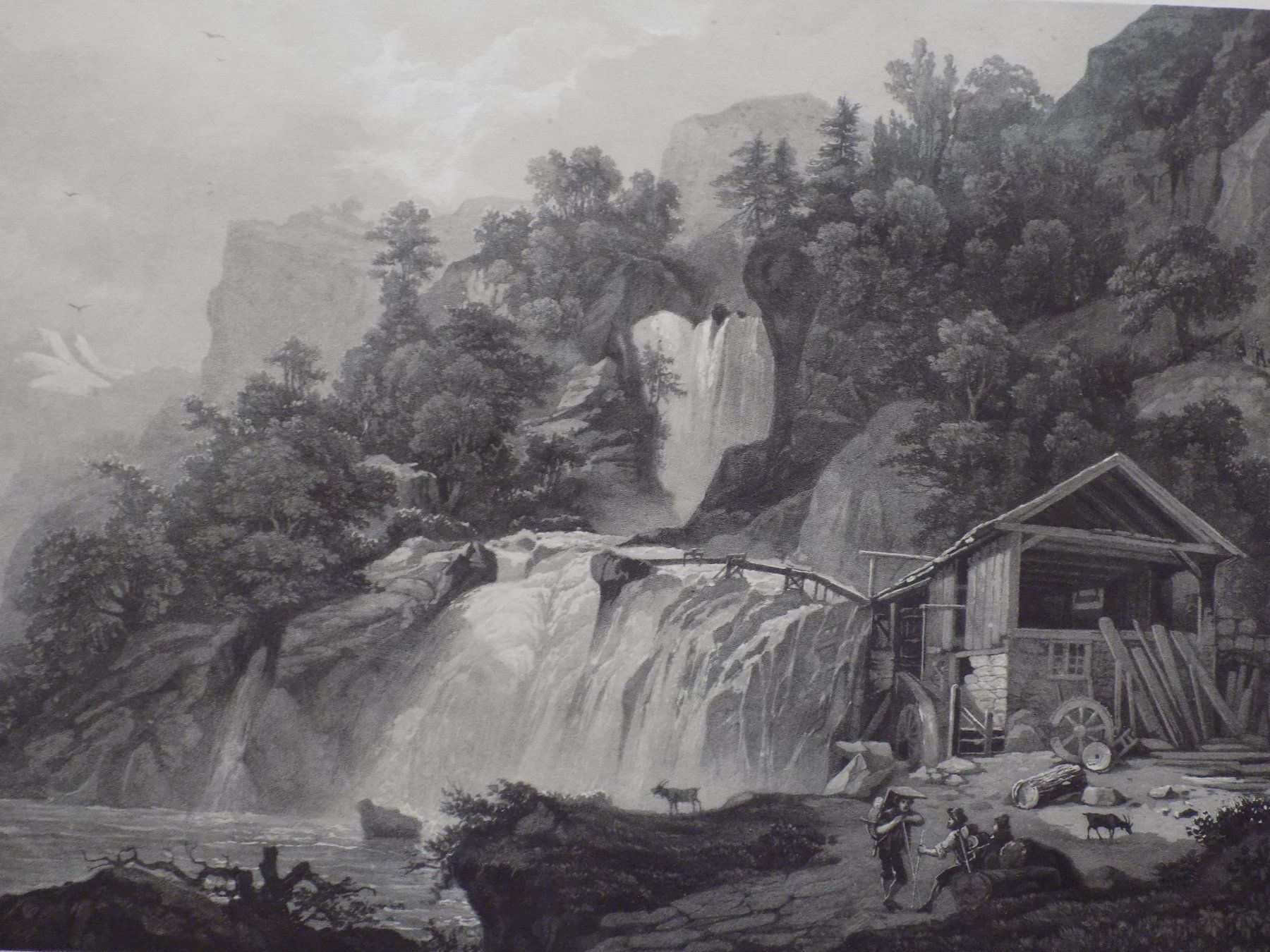 Gravures: Reichenbachfall Berner Oberland Aquatinta – D'occasion à Risch par Antikfee 1
