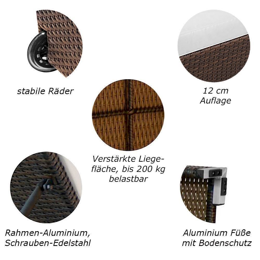 Sedie a sdraio & strandkorb: Sonnenliege Verona High mit Rollen – Nuovo e nell'imballaggio originale da Bottighofen venduto da zaap 2