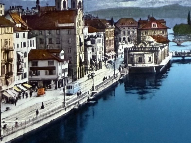 Cartoline postali: Zürich - Limmat - Tram 1913 – Usato da Lutry venduto da Ediego 2