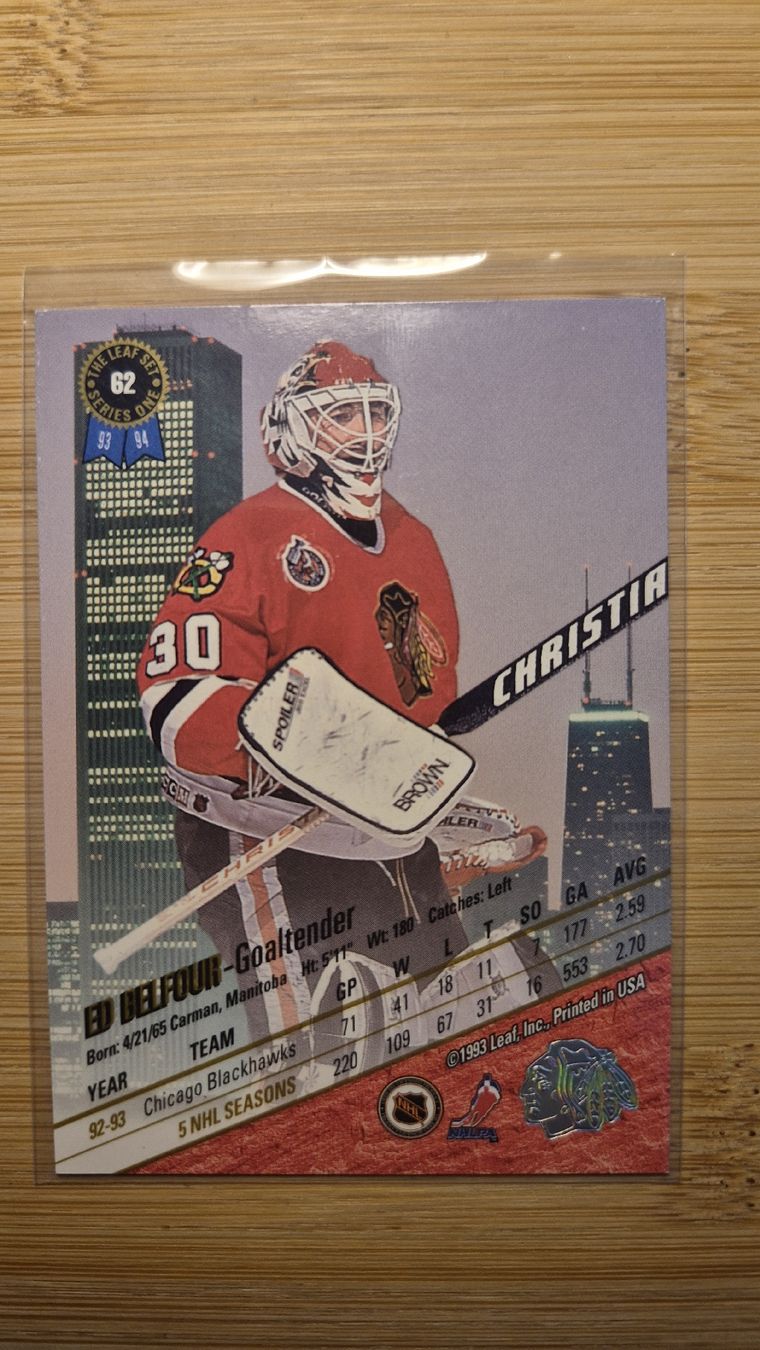 NHL Carte collezionabili: NHL Ed Belfour Chicago Blackhawks – Usato da Bellach venduto da IceCards-80 1