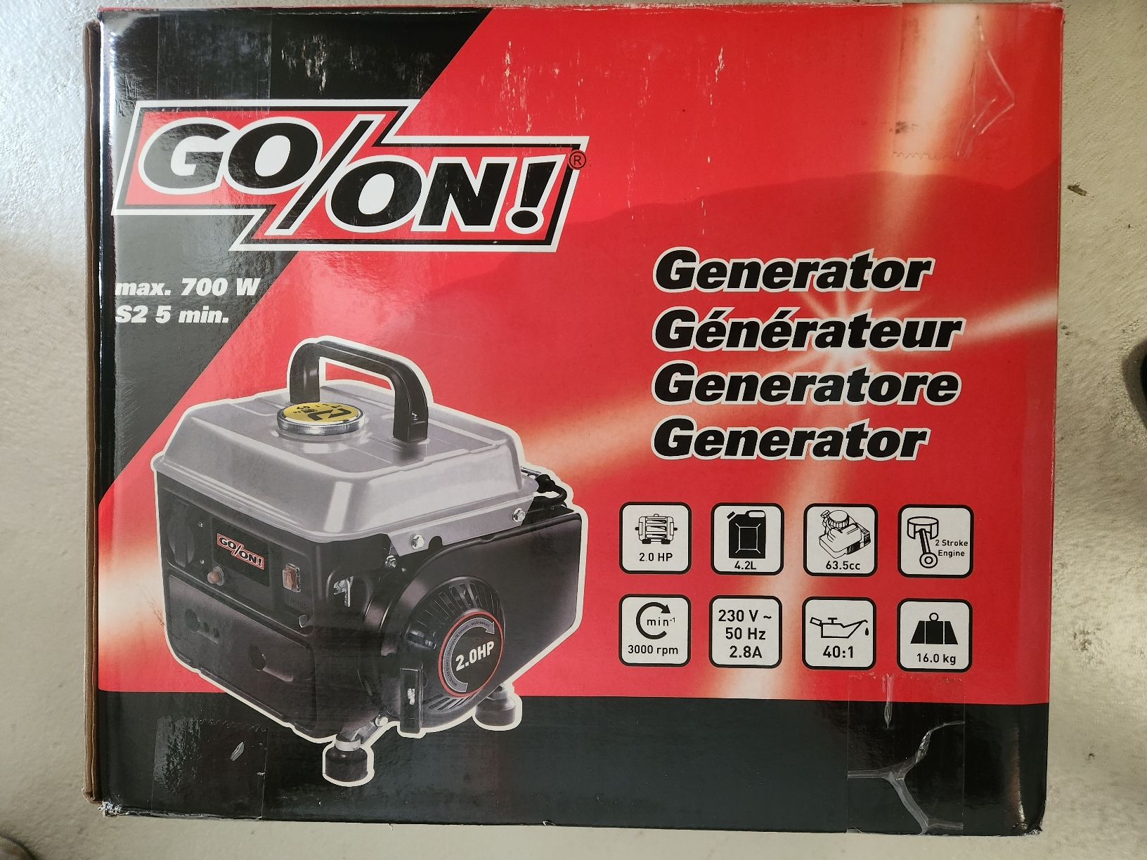 Generatori di corrente: Go On Generator 700W - NEU – Nuovo e nell'imballaggio originale da Buchberg venduto da LA4EEE