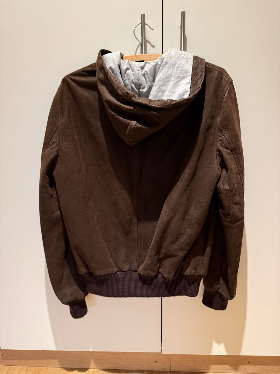 Brunello Cucinelli Vestes: Brunello Cucinelli Leather Bomber Jacket Brown – D'occasion à Genève par SG_73 3