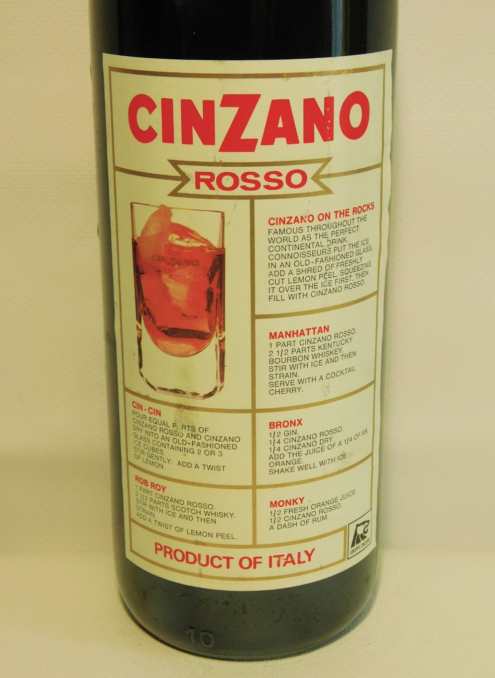 Bevande alcoliche: Cinzano Rosso Vermouth 1970s – Usato da Emmenbrücke venduto da Ulisse-22 3