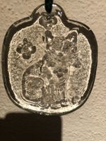 Katzenmotiv in massiver Glasscheibe