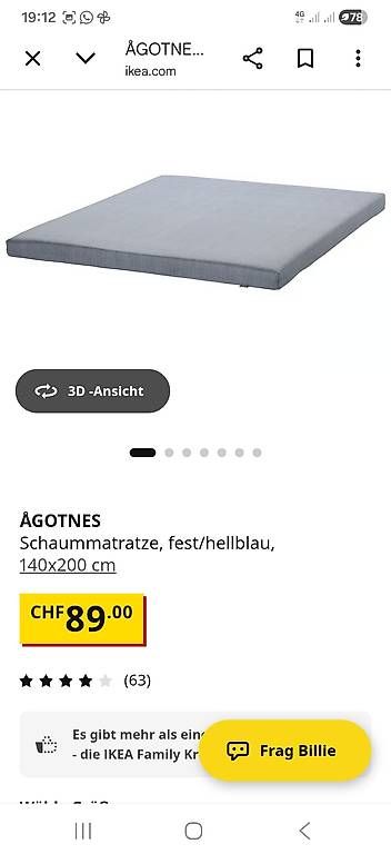 Materassi: 2 mal Ikea Matratze  neuwertig  – Usato da Entlebuch venduto da Speedy1003 1