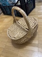 Cesto di vimini vintage con manico, ideale per la spesa