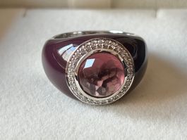 Ring Ti Sento, Amethyst, Silber 925, Emaille (NEU), Gr. 53