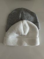 Newborn Mützen Set Grau & Weiss, Neu