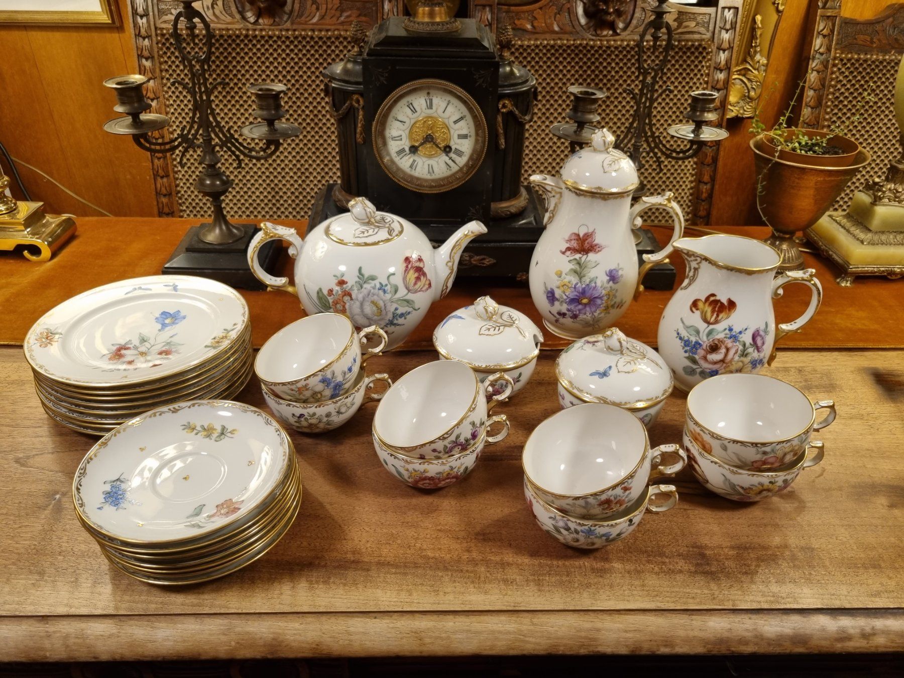 Fürstenberg Set di piatti: Fürstenberg Kaffeeservice handbemalt, datiert 1956 – Usato da Scharnachtal venduto da devin03