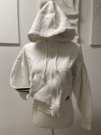 Adidas Kapuzenjacke/Hoodie, weiss, Gr. S