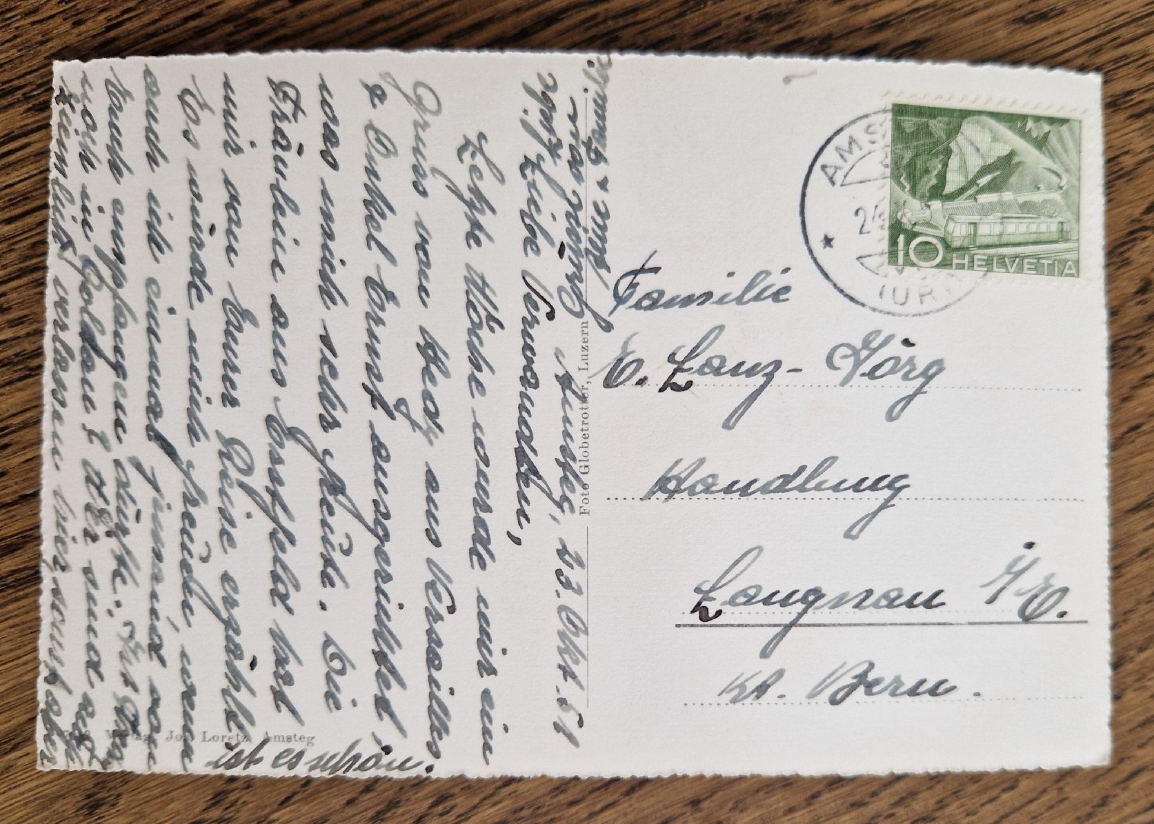 Cartoline postali: Eisenbahnbrücke bei Amsteg 1951 – Usato da Ebikon venduto da Donar50 1