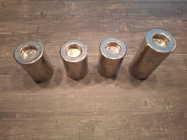 Teelichter, Stahl, verchromt/silbern, neu, ungebraucht