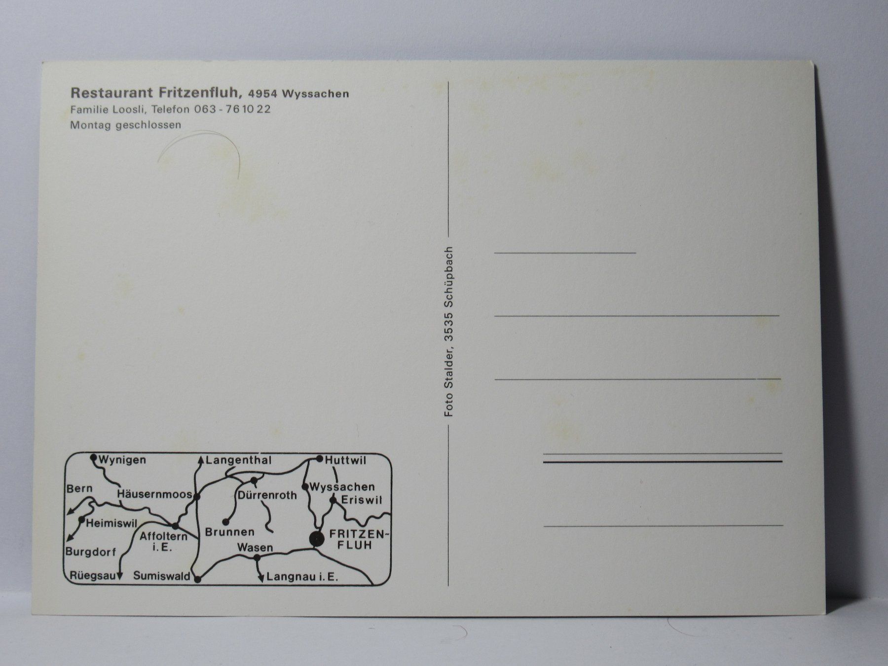 Cartoline postali: Restaurant Fritzenfluh , Wyssachen – Nuovo (secondo la descrizione) da Grenchen venduto da Bluemchen1900 1