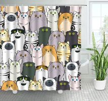 Duschvorhang Cat Cartoon - Rideau de douche Chat