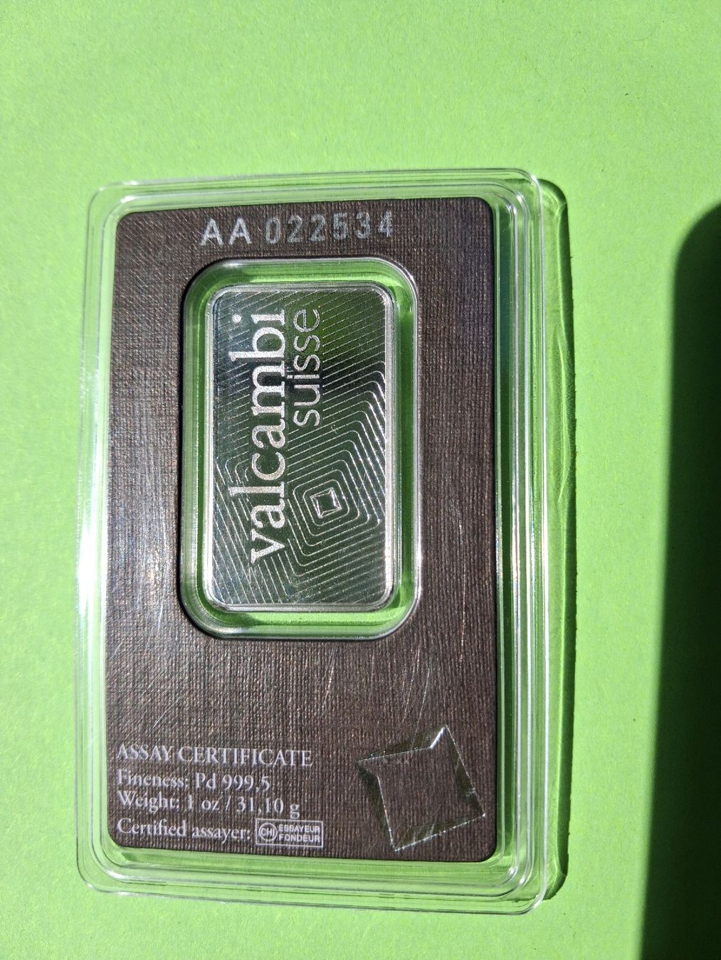 Valcambi Edelmetalle: Palladium Barren – Neu (gemäss Beschreibung) aus Neuhausen am Rheinfall von GoldboX-8 1