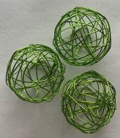 5 Drahtkugeln grün 30mm