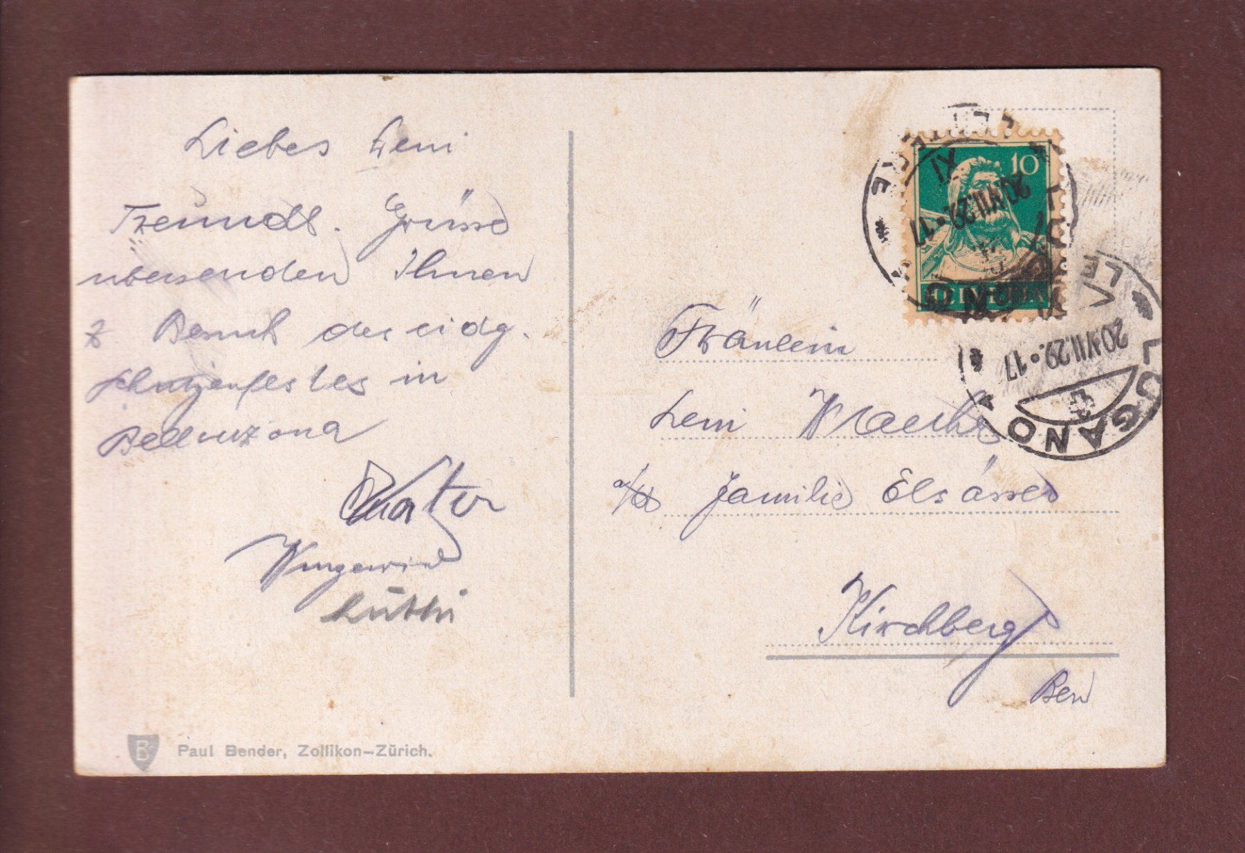 Ansichtskarten: MELIDE - 1929 – Gebraucht aus Pully von nicecards 1